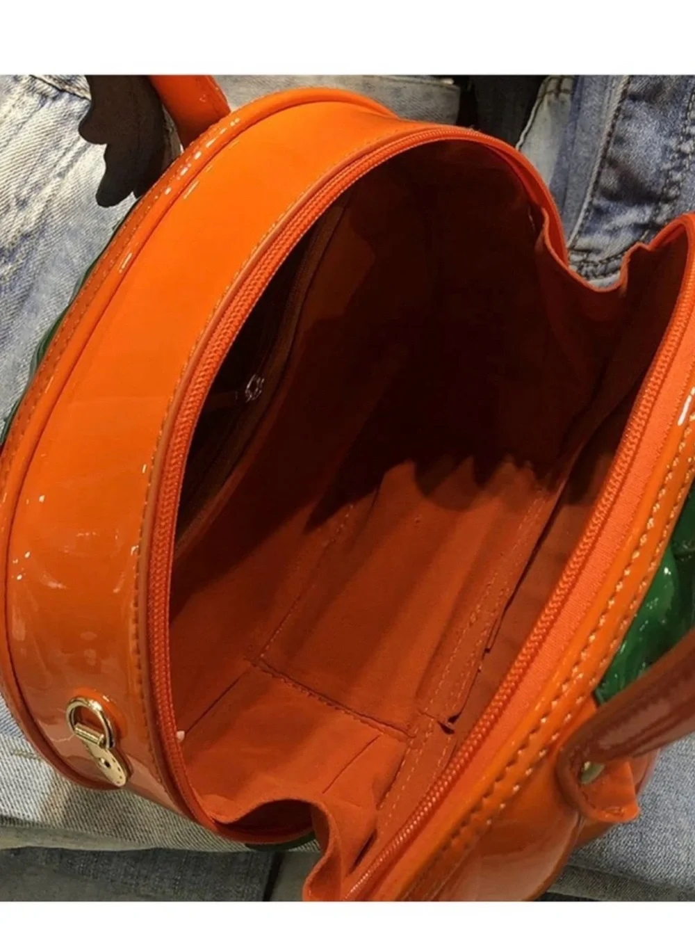 Pumpkin Crossbody Bag with Strap - 3D Glossy